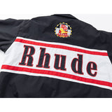 Rhude Hoodie Badge Embroidered Jacket Men's and Women's Jacket