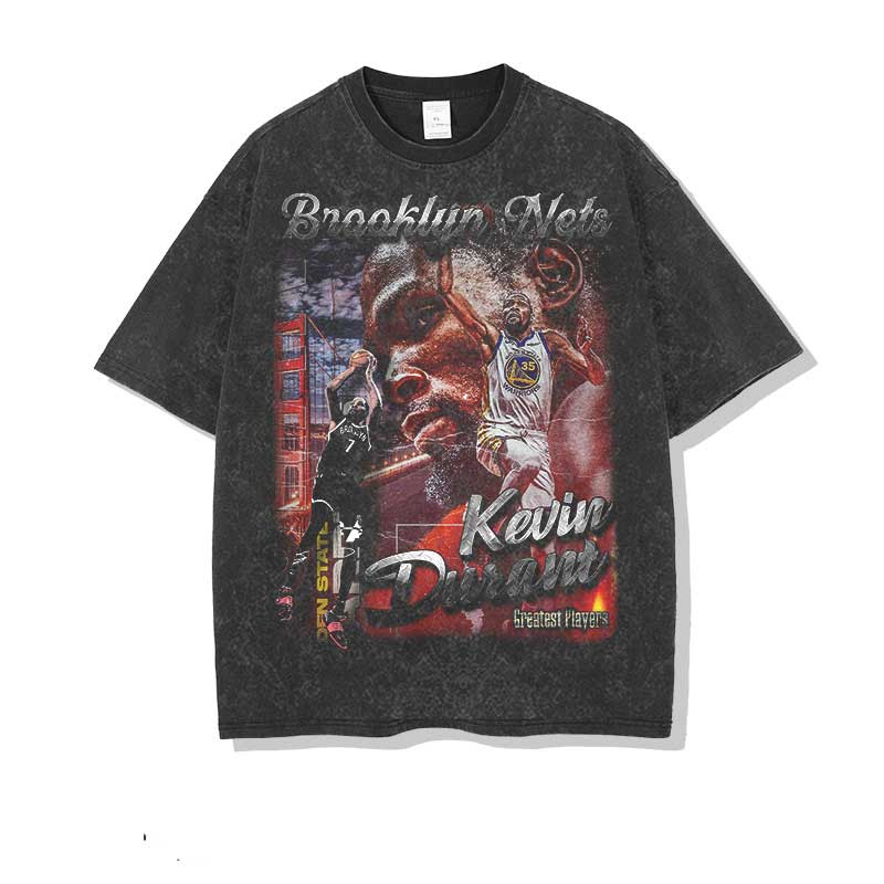 Kevin Durant Shirt Durant Printed Vintage Heavy Short Sleeve T-shirt Small Neckline Men and Women