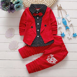 Children Boy Co Ord Fashion Casual Dotted Shirt Long Sleeve 2 Piece Set