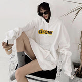 Drew House Smiley Letter Sweater Casual Trend Loose Couple Fleece-Lined Hoodie
