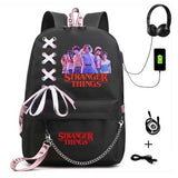 Stranger Things Hellfire Club Backpack USB Charging Backpack Student