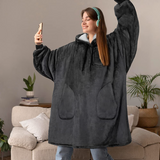 Hoodies Blankets Autumn and Winter Solid Color Plaid Lazy Blanket Multi-Pocket Leisure