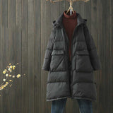 Women Winter Coats Puffer Jacket down Coat Mid-Length Detachable Hooded Pocket down Jacket Warm Jacket