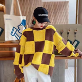 Preppy Aesthetic Sweater Autumn Winter Sweater Simple Loose Sweater for Women