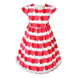 Girl Dress Apple Print Princess Dress