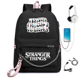 Stranger Things Backpack Backpack USB Charging Backpack Schoolbags for Boys and Girls