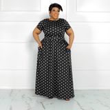 Nina Parker Black Dress plus Size Fashion Casual Set
