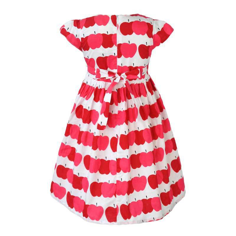 Girl Dress Apple Print Princess Dress