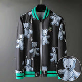 The Bears Varsity Jacket Men's Embroidered Jacket Men's Autumn and Winter Cartoon Bear Baseball Uniform Jacket Men