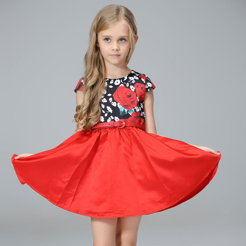 Girl Dress Spring and Summer Print Dress