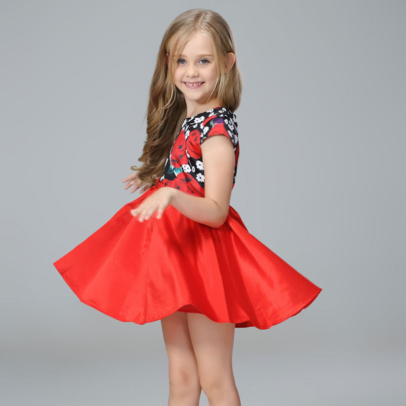 Girl Dress Spring and Summer Print Dress
