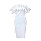 Hot Women in Tight Dresses Women's Slim-Fit Sexy Lotus Leaf Dress