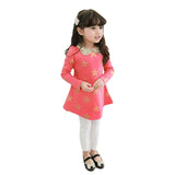 Girl Dress Spring and Autumn Long-Sleeved Dress for Children