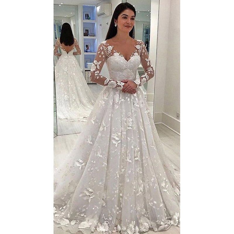 Formal Dresses & Gowns Women's Dress Deep V Long Sleeve Formal Dress