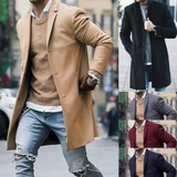Blade Runner Jacket Autumn and Winter Solid Color Men's Slim Trench Coat