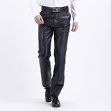 Men's Leather Pants Summer Men's Thin Casual Pants Loose Elastic PU Leather Pants