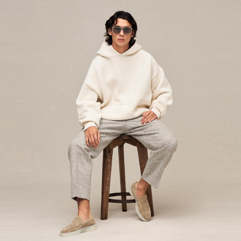 Fear of God Season 7 Main Line Fog Solid Color Hooded Sweater Autumn Winter Couple Loose Sweater Knitwear