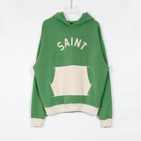 Saint Michael Hoodie Color Block Embroidery Loose-Fitting Hoodie
