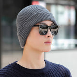 Mens Winter Hats Men's Hat Autumn and Winter Casual Knitted Hat Warm Pullover Cap