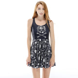 Skull Dress Printed Pleated One-Piece Umbrella Skirt Large Swing Skirt