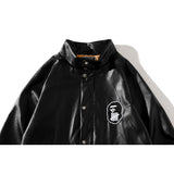 Shark Print Coat Spring And Autumn Fashion Brand Leather Jacket Youth Fashion Leather Jacket