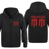 Marilyn Manson Sweatshirt Zip Sweater Rock Fleece Sweater