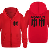 Marilyn Manson Sweatshirt Zip Sweater Rock Fleece Sweater