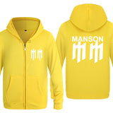 Marilyn Manson Sweatshirt Zip Sweater Rock Fleece Sweater