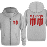 Marilyn Manson Sweatshirt Zip Sweater Rock Fleece Sweater