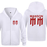 Marilyn Manson Sweatshirt Zip Sweater Rock Fleece Sweater