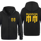 Marilyn Manson Sweatshirt Zip Sweater Rock Fleece Sweater