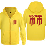 Marilyn Manson Sweatshirt Zip Sweater Rock Fleece Sweater