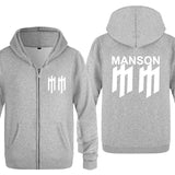 Marilyn Manson Sweatshirt Zip Sweater Rock Fleece Sweater