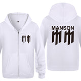 Marilyn Manson Sweatshirt Zip Sweater Rock Fleece Sweater