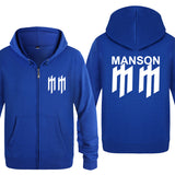 Marilyn Manson Sweatshirt Zip Sweater Rock Fleece Sweater