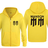 Marilyn Manson Sweatshirt Zip Sweater Rock Fleece Sweater