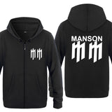 Marilyn Manson Sweatshirt Zip Sweater Rock Fleece Sweater