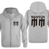 Marilyn Manson Sweatshirt Zip Sweater Rock Fleece Sweater