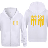 Marilyn Manson Sweatshirt Zip Sweater Rock Fleece Sweater