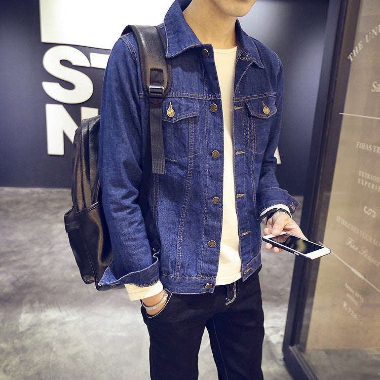Men Denim Jacket Autumn Boys Denim Jacket Casual Slim Fit