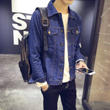 Men Denim Jacket Autumn Boys Denim Jacket Casual Slim Fit