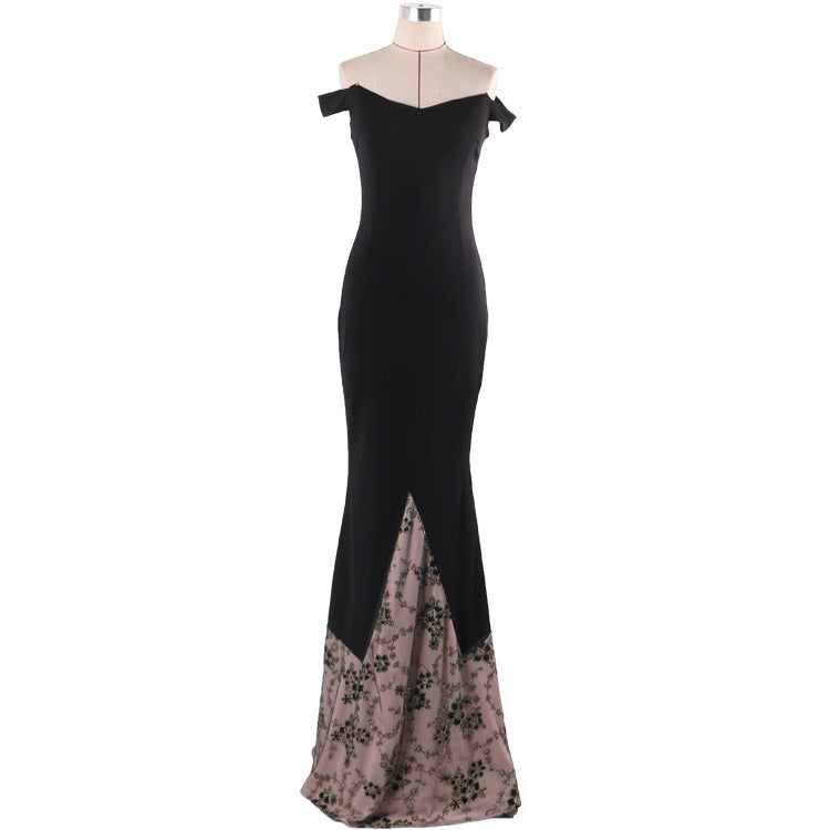 Formal Dresses & Gowns Off-the-Shoulder Dress Bronzing Mop Dress