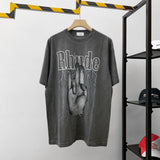 Rhude T Shirt Limited Rhude Hip Hop Retro Distressed