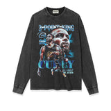 Stephen Curry Shirt Curry Printed Long-Sleeved T-shirt Loose Heavy Distressed