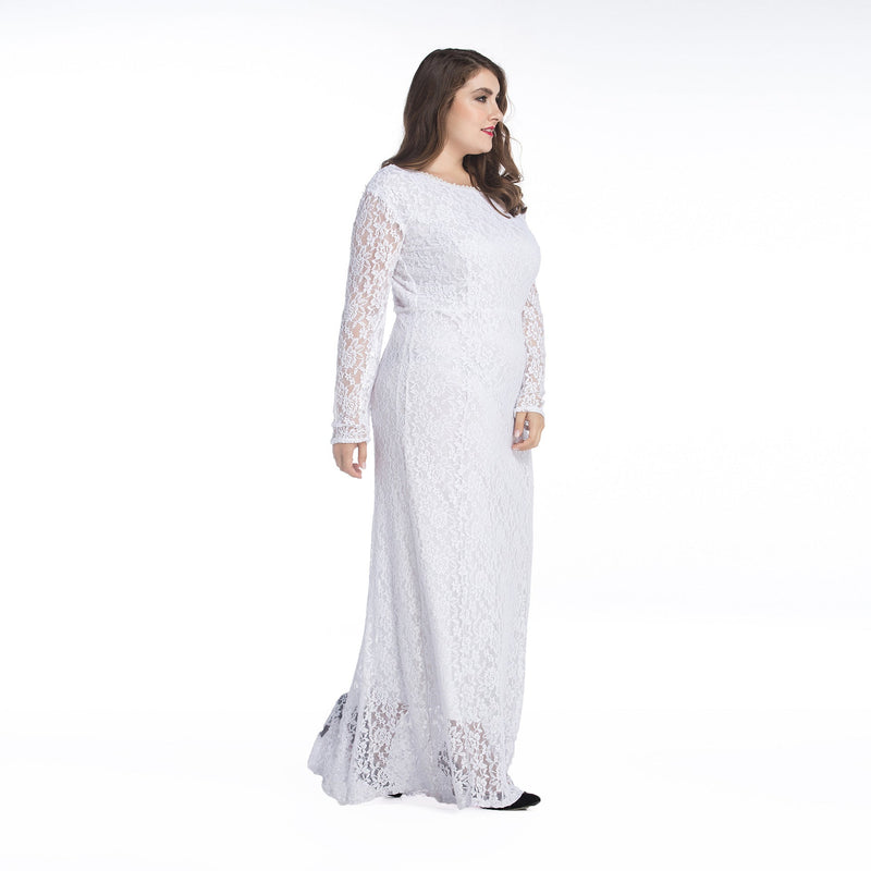 Muslim Women Stylish Kashibo Abaya Muslim Ladies Long Gown Islamic Clothing Jilbab Jalabiya Plus Size Long Sleeve Hollow Lace Long Dress