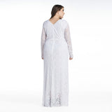 Muslim Women Stylish Kashibo Abaya Muslim Ladies Long Gown Islamic Clothing Jilbab Jalabiya Plus Size Long Sleeve Hollow Lace Long Dress