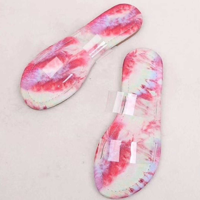 Women Open Toe Sands Flats Spring/Summer Flat Casual Fashion Colorblock Plus Size Slippers