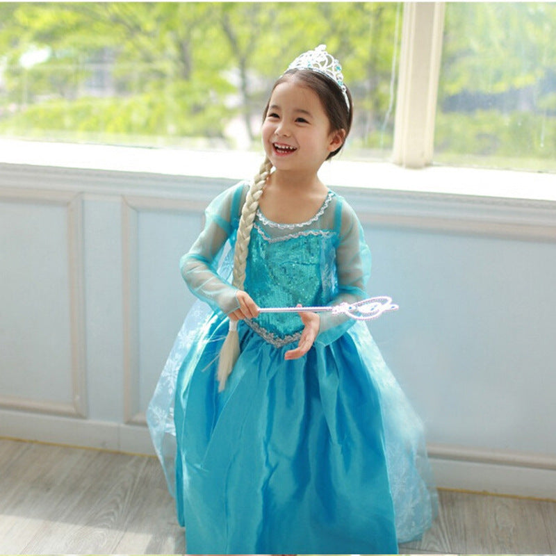 Halloween Frozen Dress Toddler Children's Clothing Frozen Girl Dress Long Sleeve Girl Princess Dress