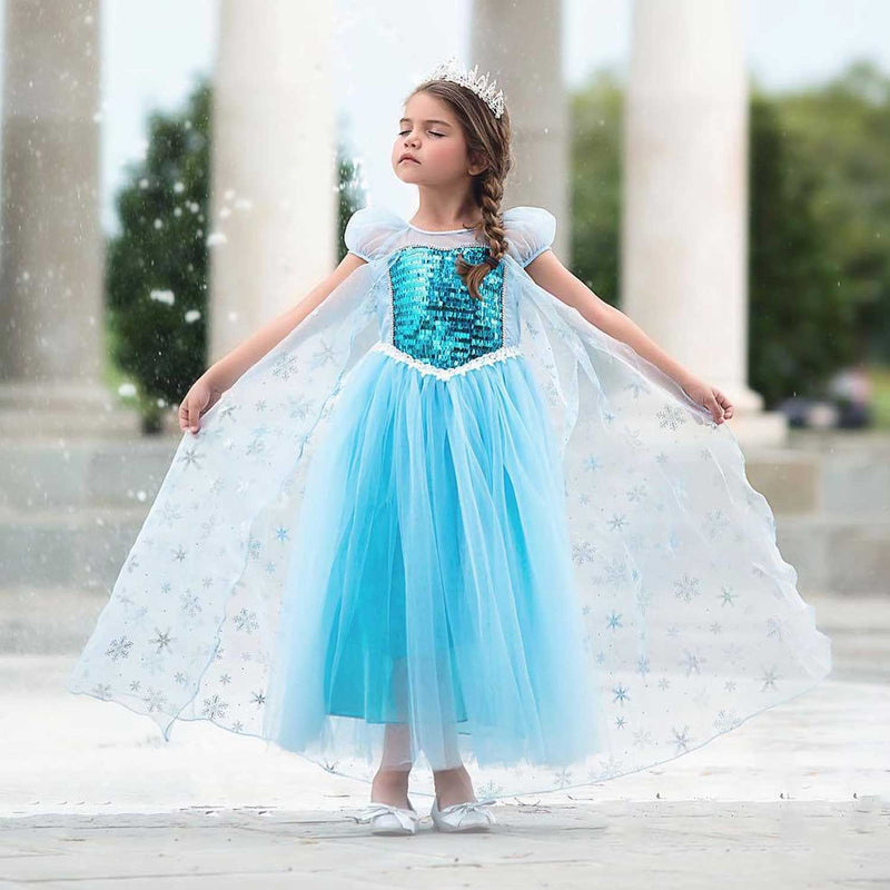 Halloween Frozen Dress Toddler Children's Clothing Frozen Elsa's Princess Dress Short Sleeve Sequins Dress