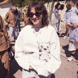 Drew House Drew Smiley Face Hand Drawn Cartoon Bear Hoodie High Street Loose round Neck Long Sleeve Pullover